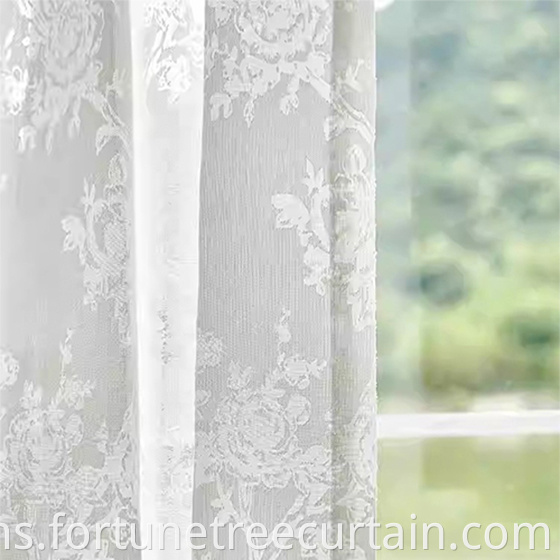 Shading Hollow-out Embroidery Rose Gauze Curtain